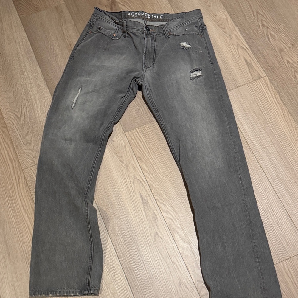Aeropostale Men's Charcoal Straight Jeans